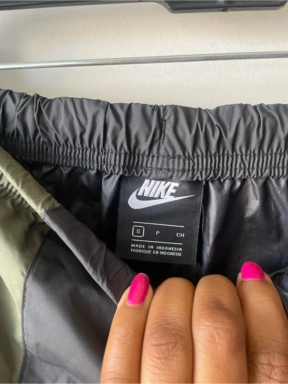 Nike Black & Olive Green Drawstring Athletic Skirt